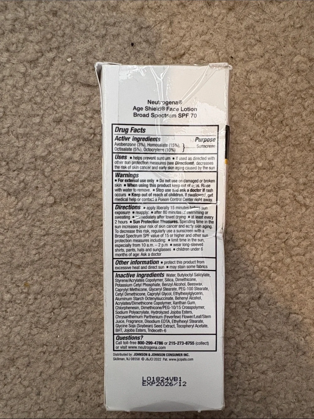 Neutrogena Age Shield Face Sunscreen SPF 70 - White